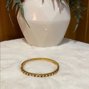 SALO: Thin‎ Vintage Gold Beaded Jeweled Bracelet Costume Jewelry